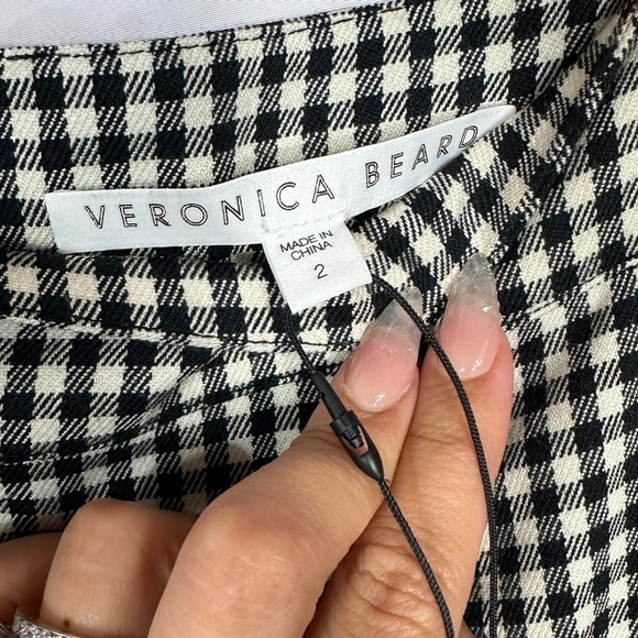 NWT Veronica Beard black and white plaid francesca ruffle mini skirt size 2 - Picture 4 of 9